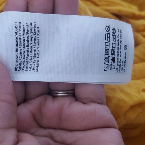 Vero Moda Yellow Button Up Square Neck Cotton Dress Size M Fall/Spring/Summer - Picture 8 of 9